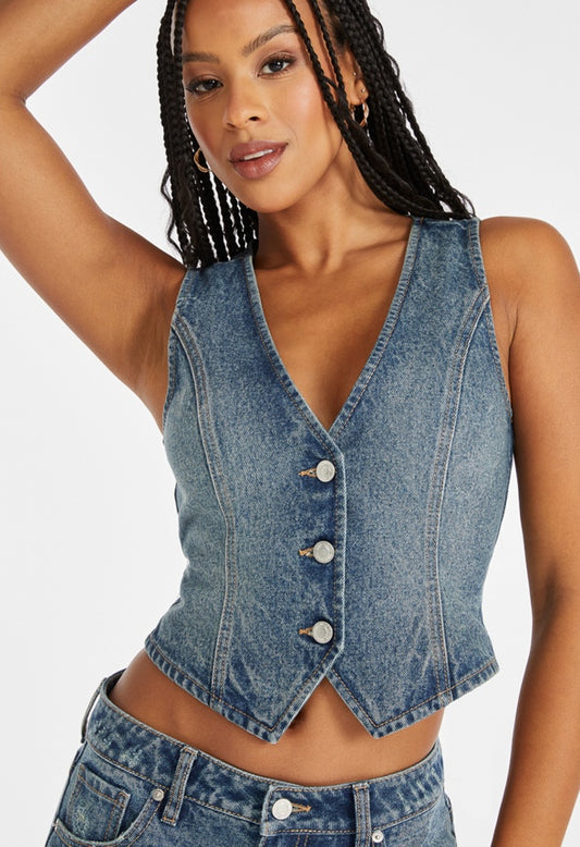 Tailored Denim Vest Effect