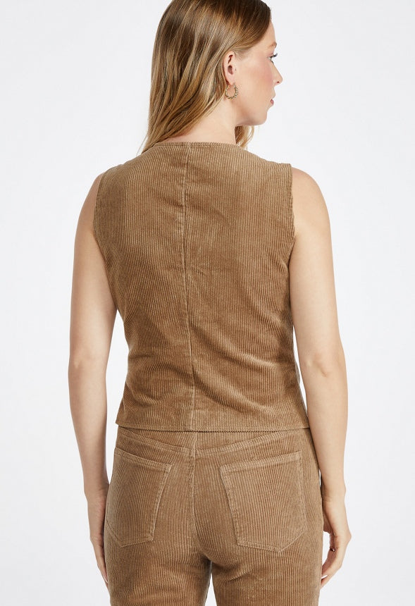 Corduroy Vest Light Khaki