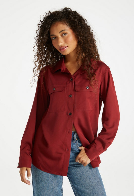 Utility Menswear Shirt Cabernet Red