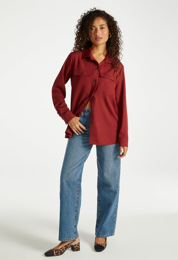 Utility Menswear Shirt Cabernet Red