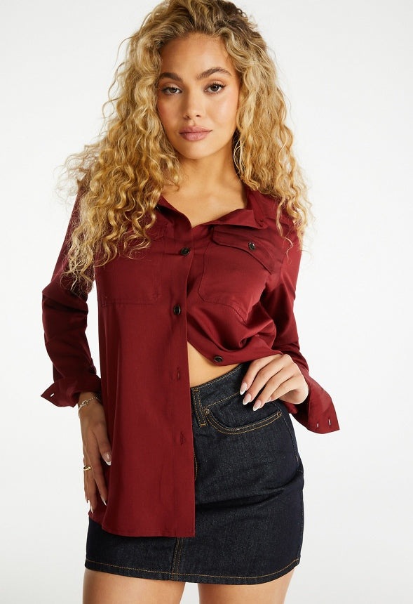 Utility Menswear Shirt Cabernet Red