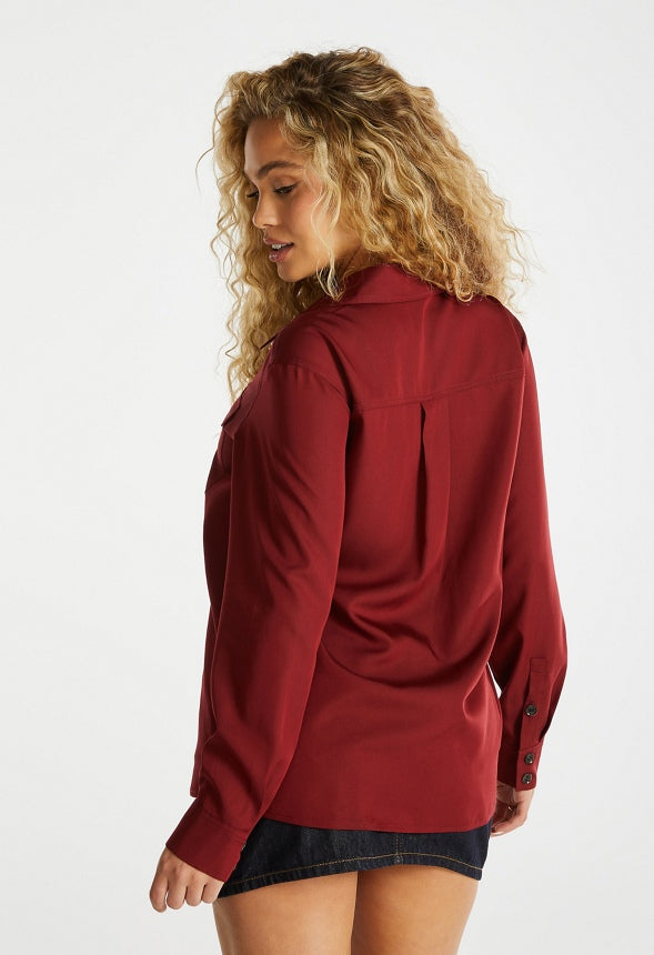 Utility Menswear Shirt Cabernet Red