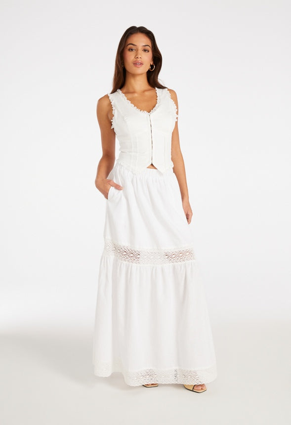 Cotton Corset Tank Bright White