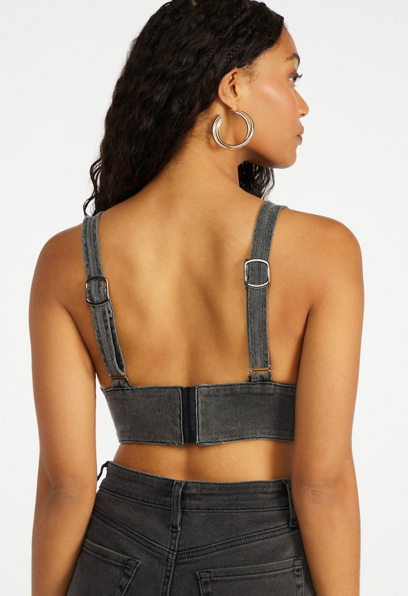 Denim Bralette Nikki Wash